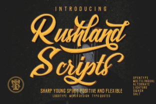 Rushland: Bold Nostalgic Script with Dynamic Swashes